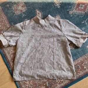 SHEIN grey floral blouse